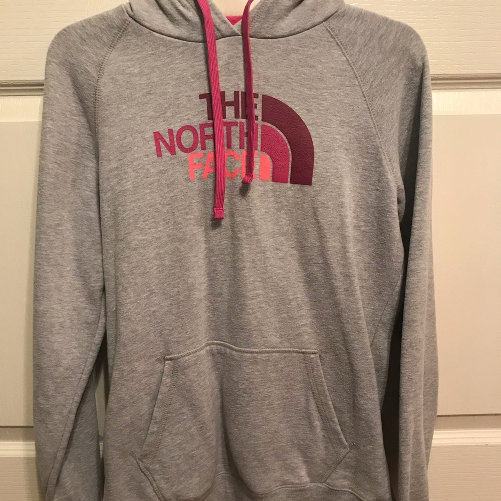 Grey & Pink Northface Sweater Hoodie